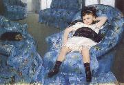 Little Girl in a Blue Amchair
